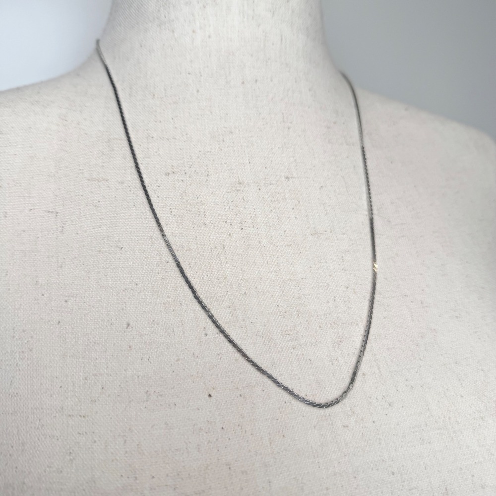 Vintage Avon Herringbone 24" Necklace Silver Tone Chain Delicate Jewelry